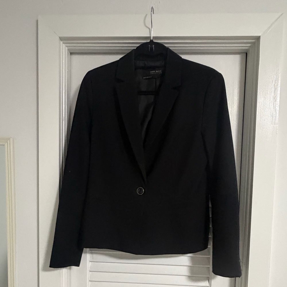 Zara Black Single-Button Women's Blazer